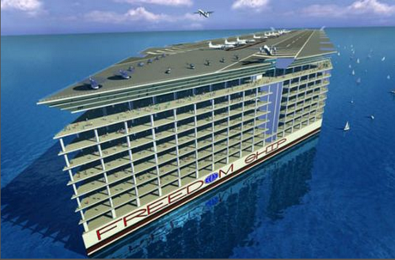 美国公司将建造全球首座悬浮在海面上的城堡